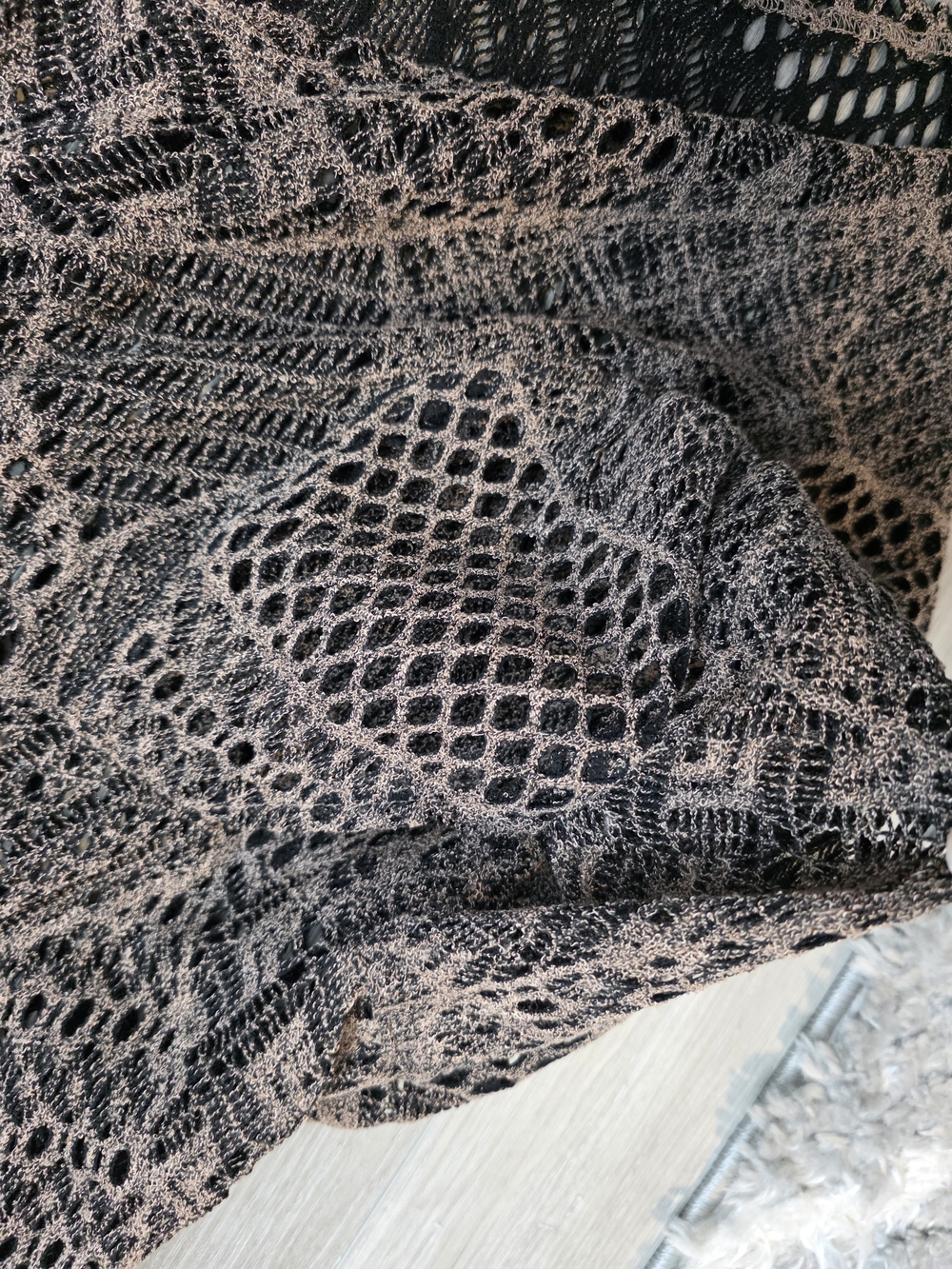Red Coral Brown Crochet Open Knit Vest Size One Size Boho Festival Layering Top - Picture 7 of 8
